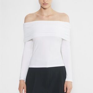 Wilfred Aritzia Off-Shoulder White Long Sleeve Top